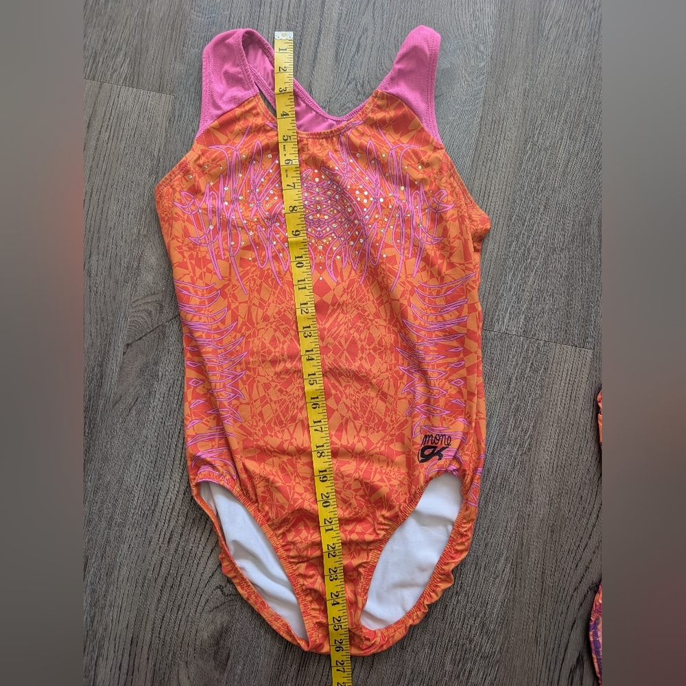 Adult Large Gymnastics Leotard - Orange & Pink - Picture 4 of 5